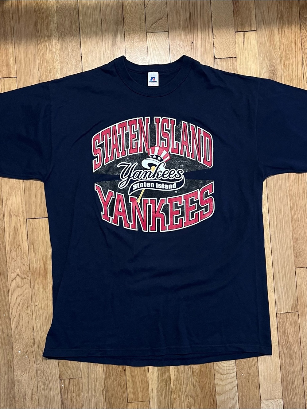 Vintage Staten Island Yankees Navy Blue Russell Athletic Large T Shirt